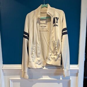 Vintage Abercrombie & Fitch Cream Jacket with Navy Details 90’s/ 00’s